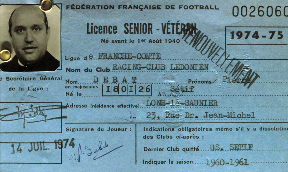 Licence Pierre Debat 1974-1975